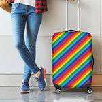 Rainbow Diagonal Striped Pattern Print Luggage Cover