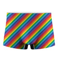 Rainbow Diagonal Striped Pattern Print Men's Boxer Briefs