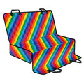 Rainbow Diagonal Striped Pattern Print Pet Car Back Seat Cover