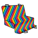 Rainbow Diagonal Striped Pattern Print Pet Car Back Seat Cover