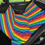 Rainbow Diagonal Striped Pattern Print Pet Car Back Seat Cover