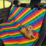 Rainbow Diagonal Striped Pattern Print Pet Car Back Seat Cover