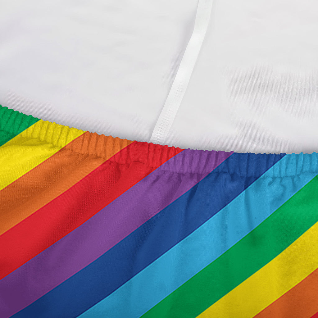Rainbow Diagonal Striped Pattern Print Sofa Cover