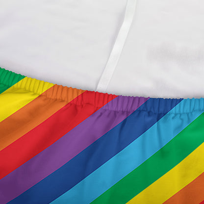 Rainbow Diagonal Striped Pattern Print Sofa Cover