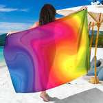 Rainbow Flow Print Beach Sarong Wrap