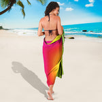 Rainbow Flow Print Beach Sarong Wrap