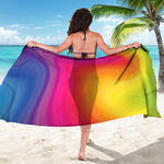 Rainbow Flow Print Beach Sarong Wrap