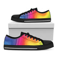 Rainbow Flow Print Black Low Top Sneakers