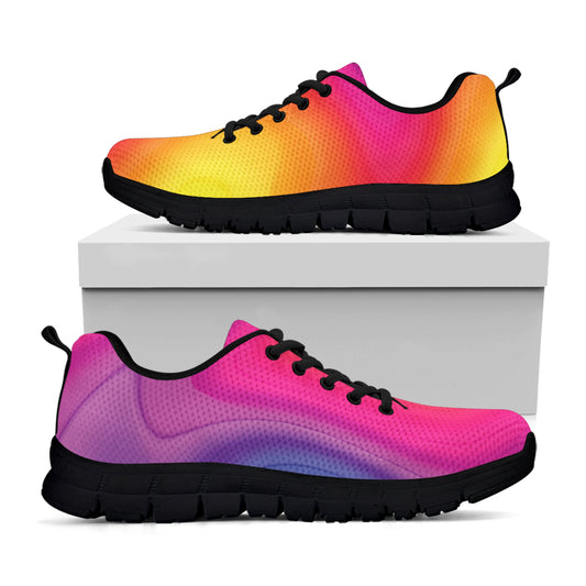 Rainbow Flow Print Black Sneakers