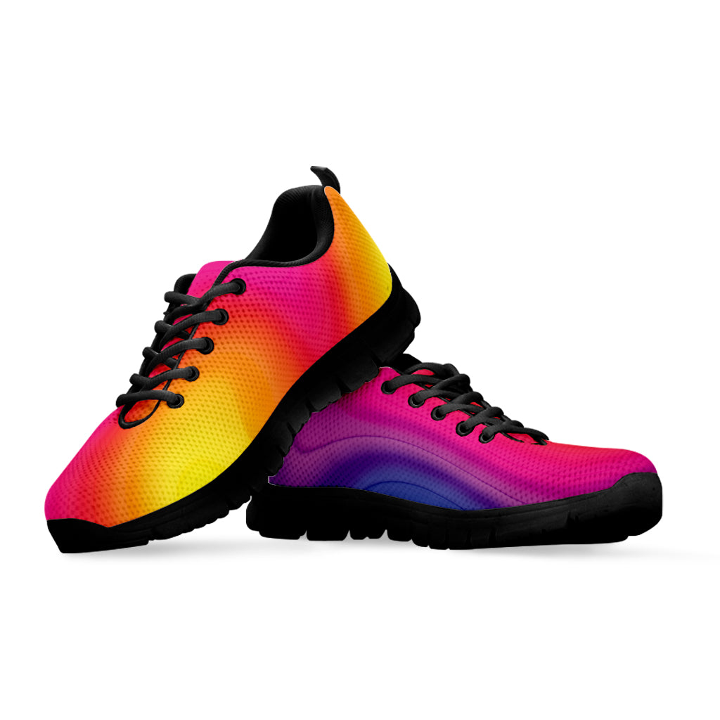 Rainbow Flow Print Black Sneakers