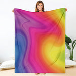 Rainbow Flow Print Blanket