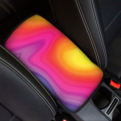 Rainbow Flow Print Car Center Console Cover
