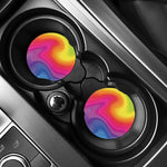 Rainbow Flow Print Car Coasters