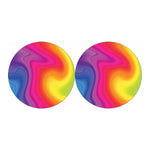 Rainbow Flow Print Car Coasters