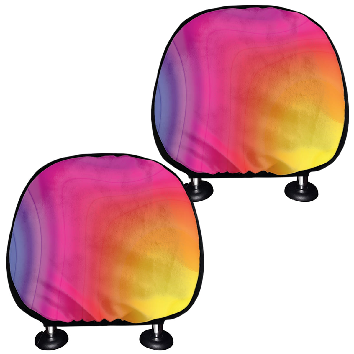 Rainbow Flow Print Car Headrest Covers