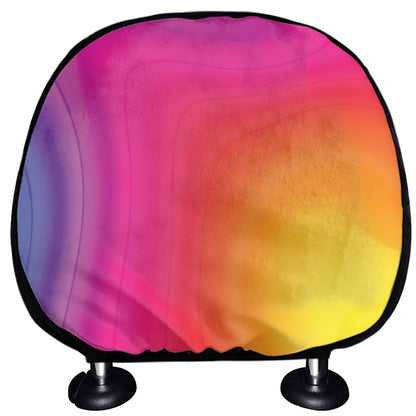 Rainbow Flow Print Car Headrest Covers