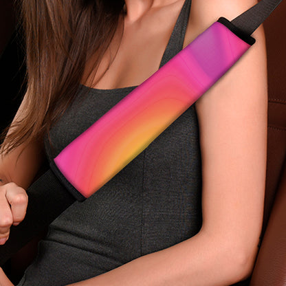 Rainbow Flow Print Car Seat Belt Covers