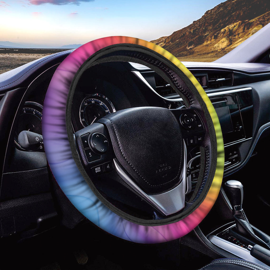Rainbow Flow Print Car Steering Wheel Cover