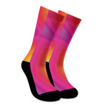 Rainbow Flow Print Crew Socks