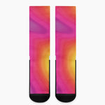 Rainbow Flow Print Crew Socks