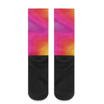 Rainbow Flow Print Crew Socks