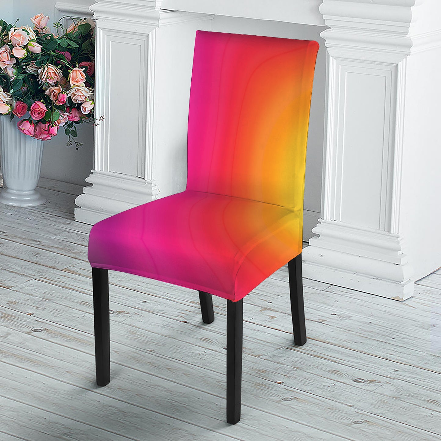 Rainbow Flow Print Dining Chair Slipcover