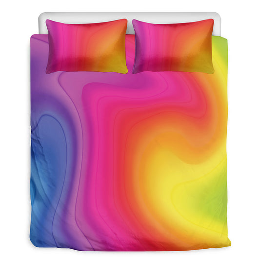 Rainbow Flow Print Duvet Cover Bedding Set