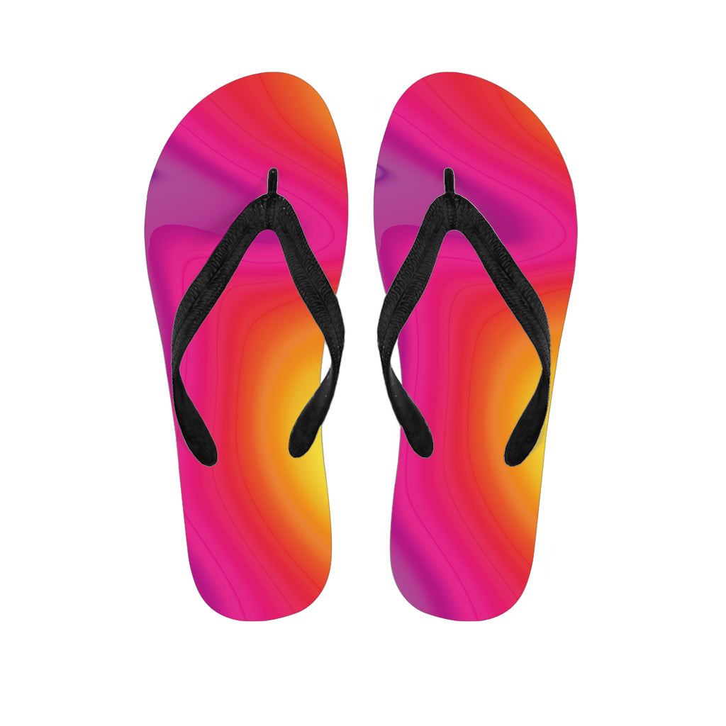 Rainbow Flow Print Flip Flops