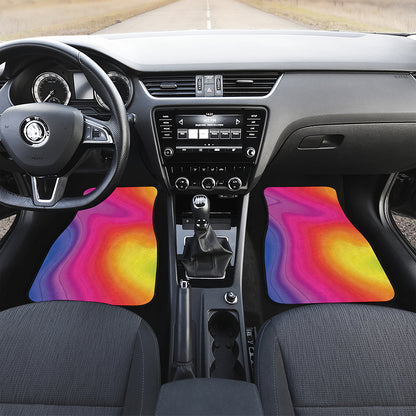 Rainbow Flow Print Front and Back Car Floor Mats