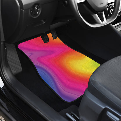 Rainbow Flow Print Front and Back Car Floor Mats