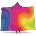 Rainbow Flow Print Hooded Blanket