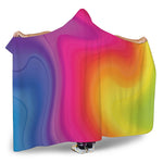 Rainbow Flow Print Hooded Blanket