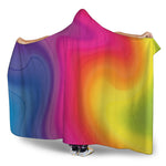 Rainbow Flow Print Hooded Blanket