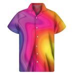 Rainbow Flow Print Men's Short Sleeve Shirt