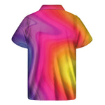 Rainbow Flow Print Men's Short Sleeve Shirt