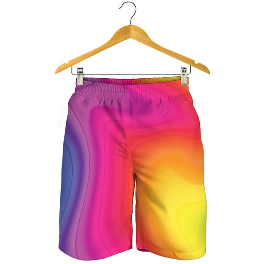 Rainbow Flow Print Men's Shorts