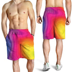 Rainbow Flow Print Men's Shorts
