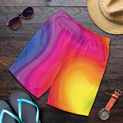 Rainbow Flow Print Men's Shorts
