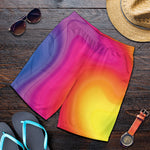 Rainbow Flow Print Men's Shorts