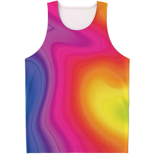 Rainbow Flow Print Men's Tank Top