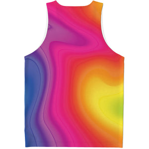 Rainbow Flow Print Men's Tank Top