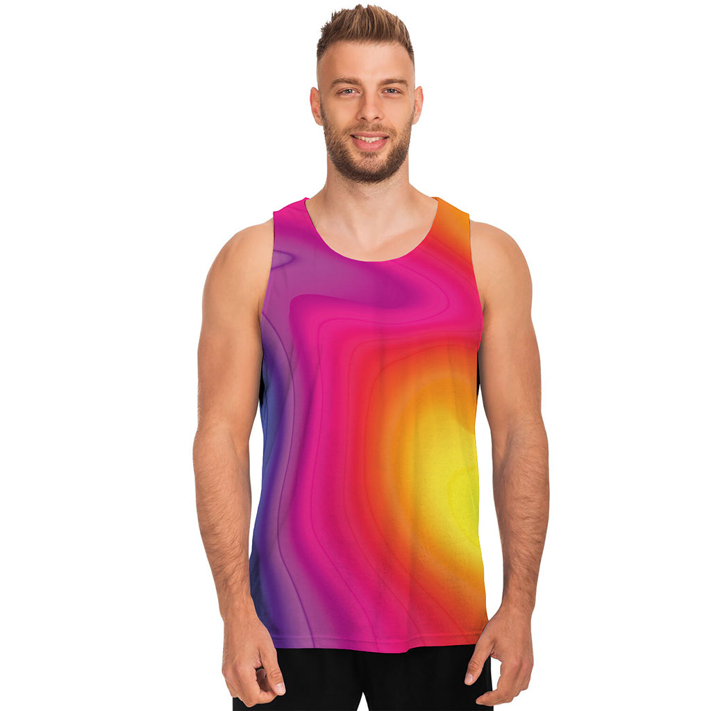 Rainbow Flow Print Men's Tank Top