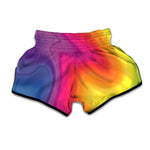 Rainbow Flow Print Muay Thai Boxing Shorts