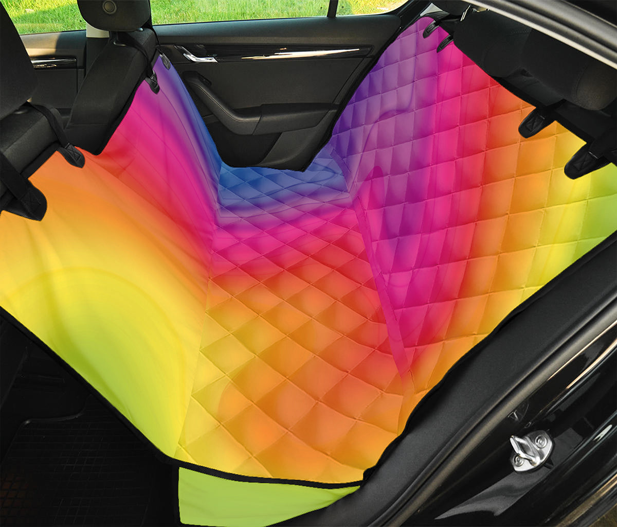 Rainbow Flow Print Pet Car Back Seat Cover