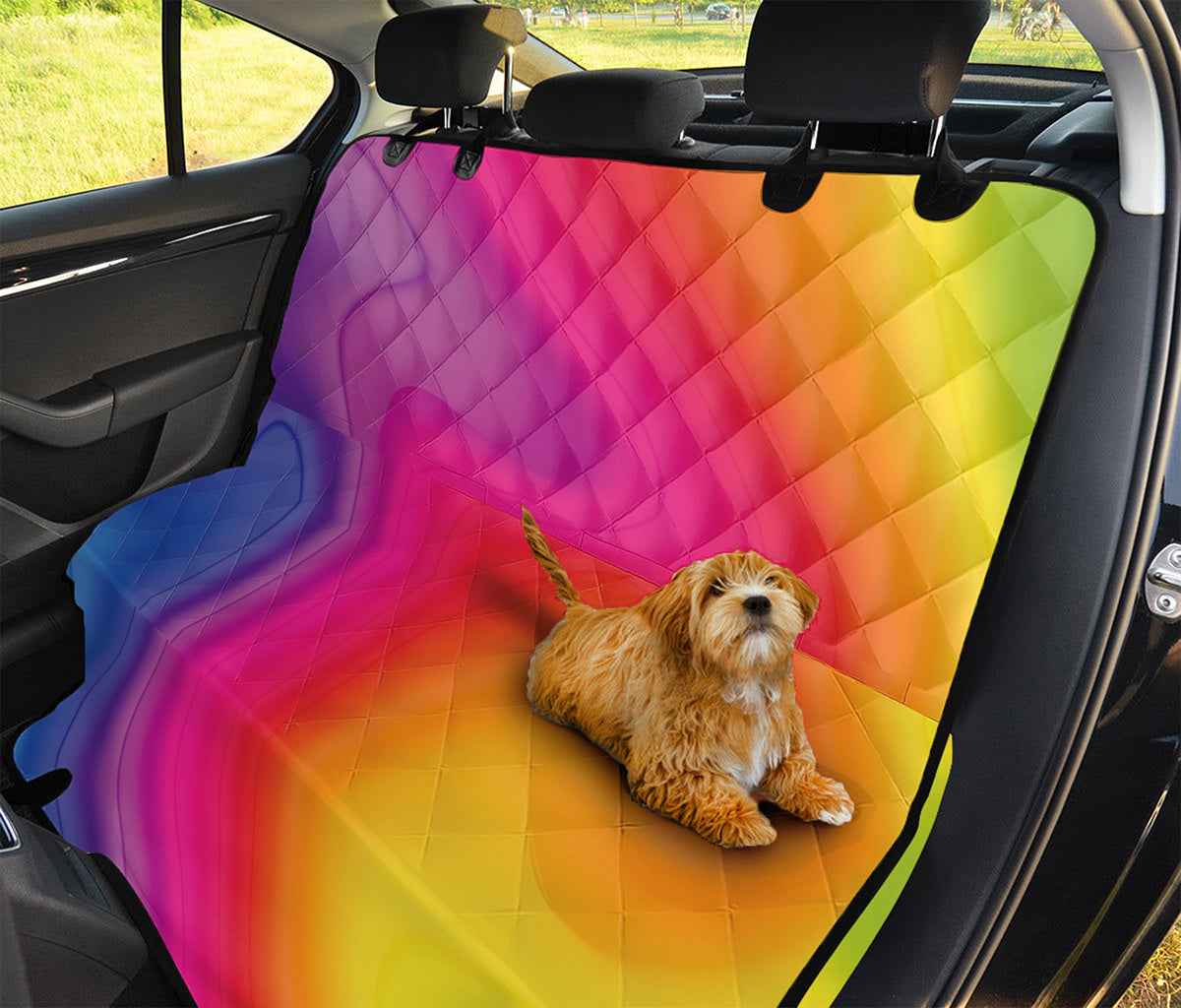 Rainbow Flow Print Pet Car Back Seat Cover
