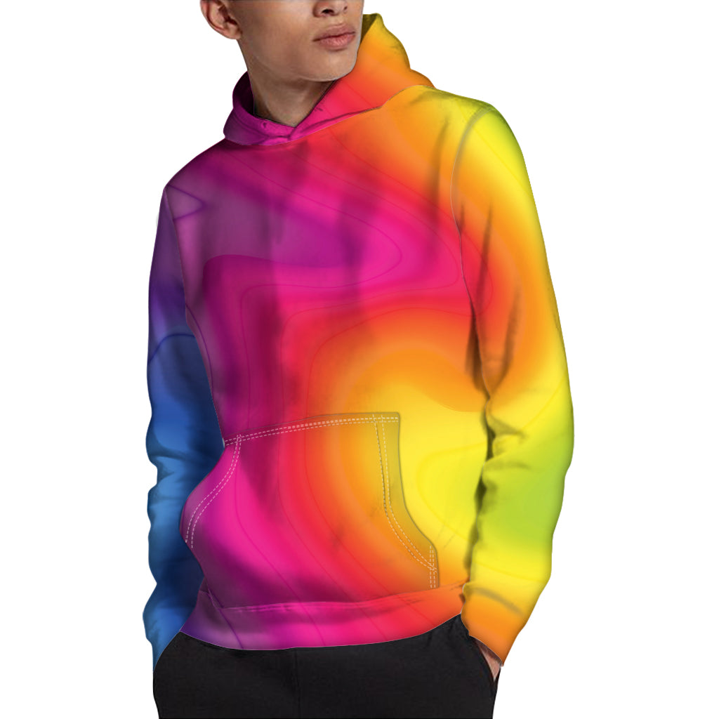 Rainbow Flow Print Pullover Hoodie