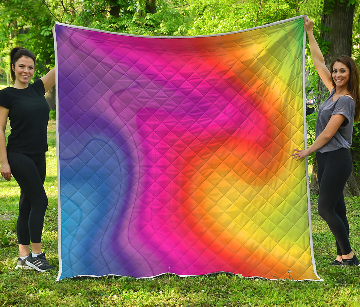 Rainbow Flow Print Quilt