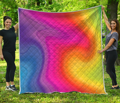 Rainbow Flow Print Quilt