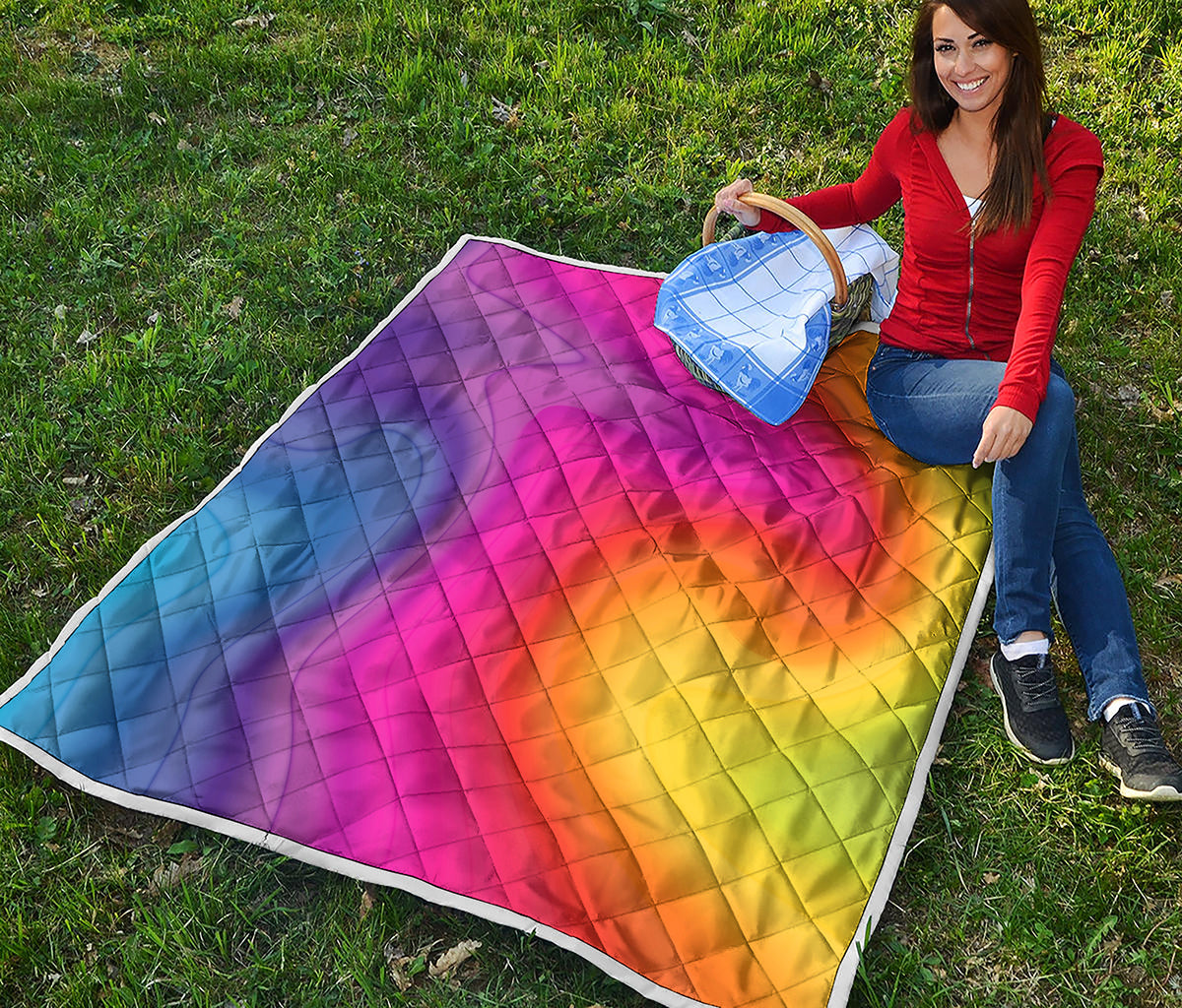 Rainbow Flow Print Quilt