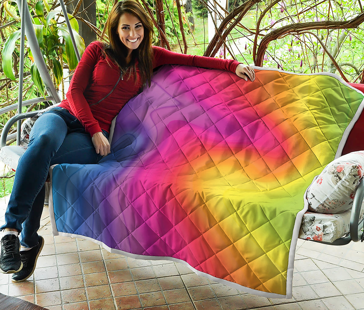 Rainbow Flow Print Quilt